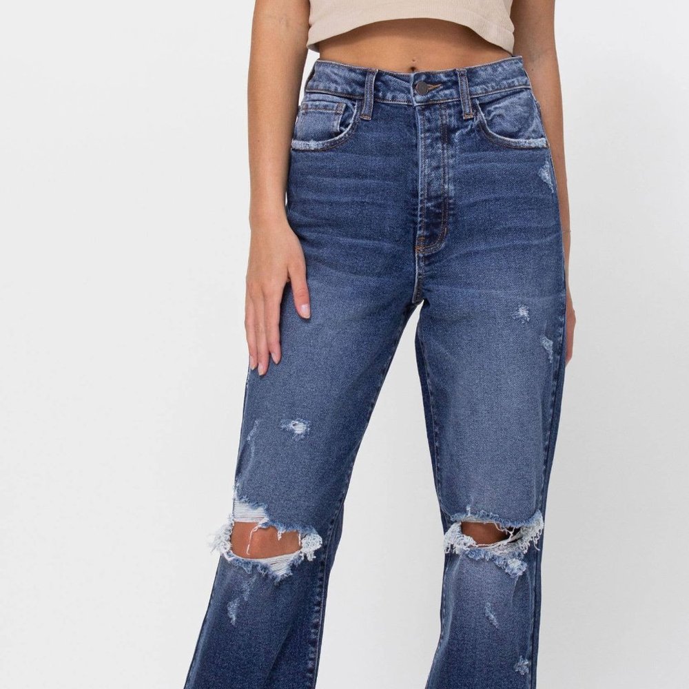 Super High Rise Destroy Dad Jeans